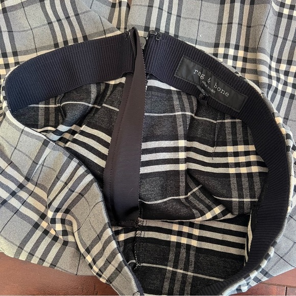 RAG & BONE Simone Pants Check Equestrian Stretch Gray Black Plaid Cropped Size 4 - Picture 7 of 10